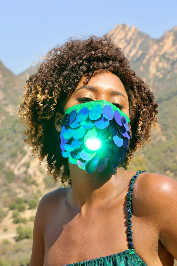 Green Sequin Mask